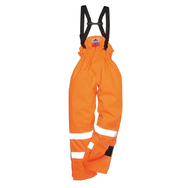 Portwest - Pantalon de pluie doublé Bizflame HV - L - Orange