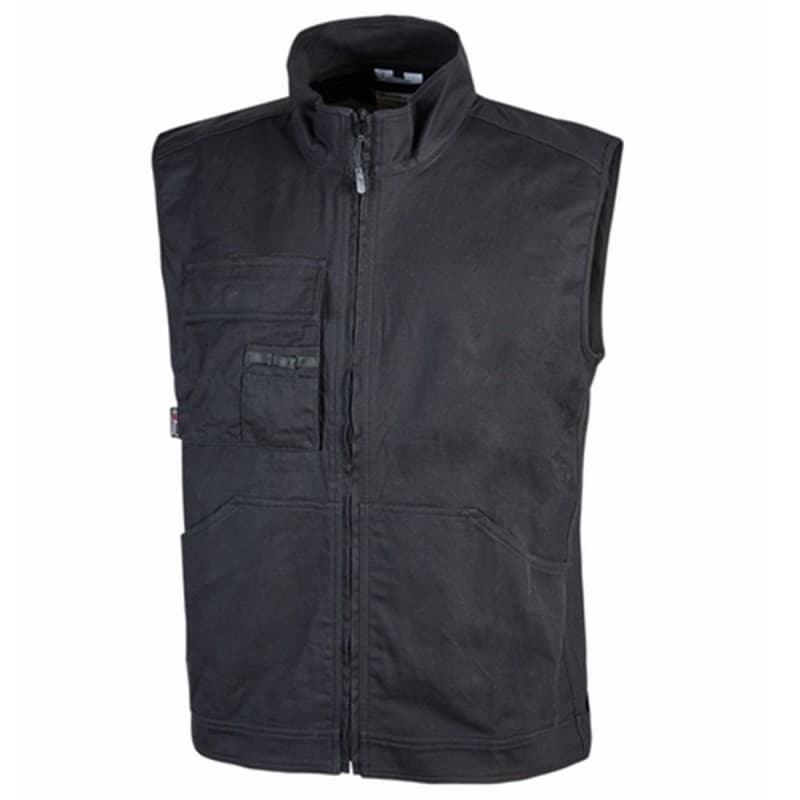 U-Power - Gilet de travail en toile sans manches noir WAVE - S - Noir