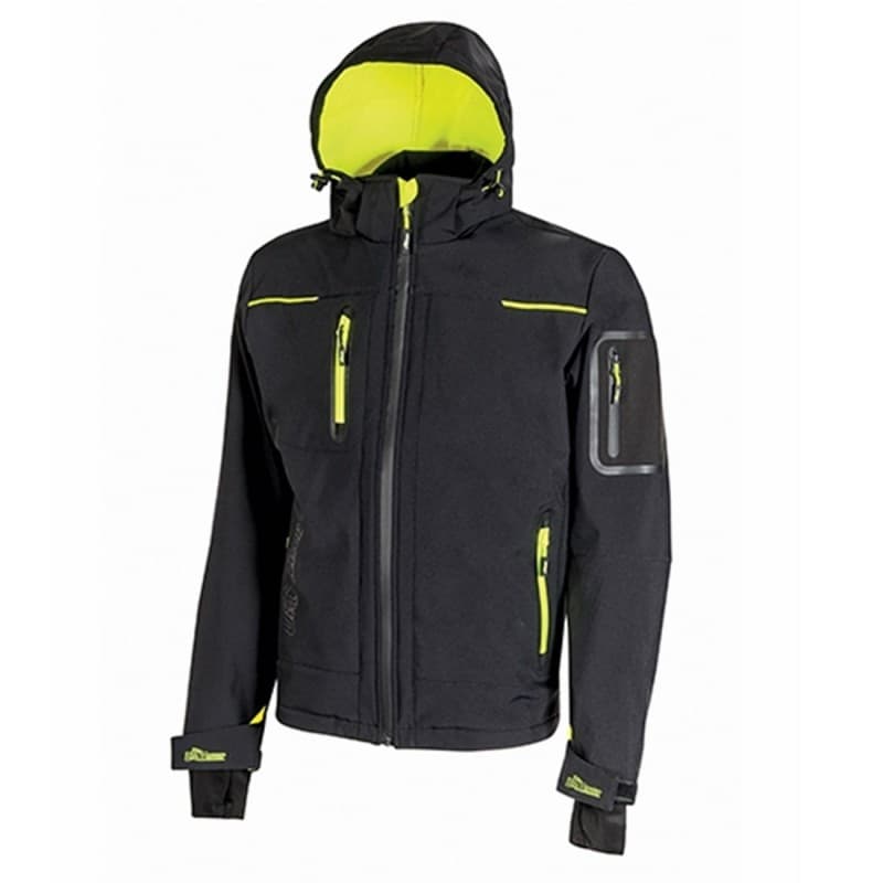 U-Power - Veste Softshell de travail imperméable noire SPACE - S - Noir