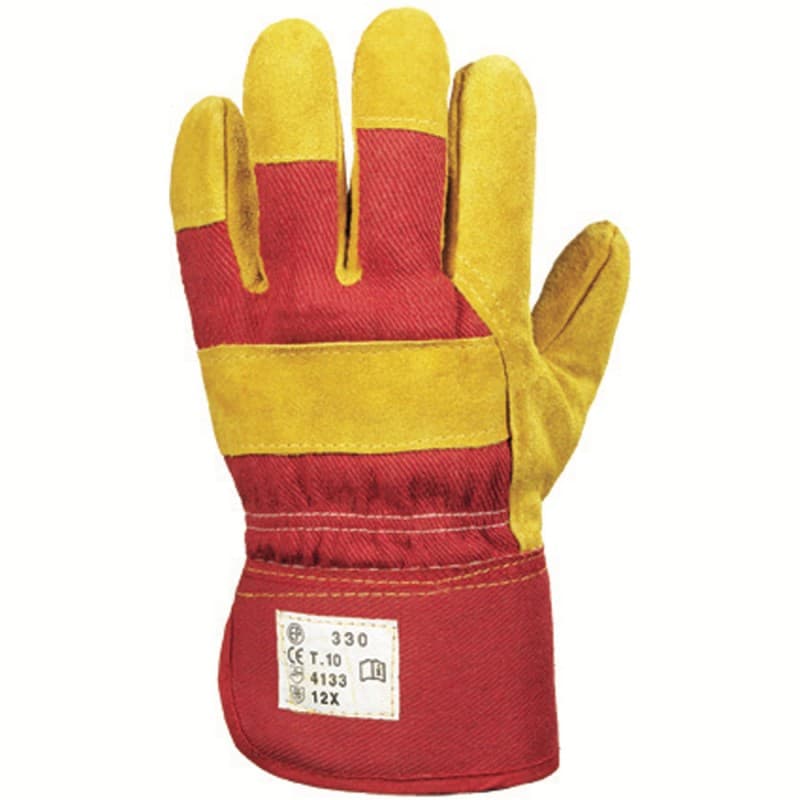 Coverguard - Gants anti froid jaune et rouge en croûte de vachette et molleton polaire EUROWINTER 330 (Pack de 60) - 10 - Jaune / Rouge