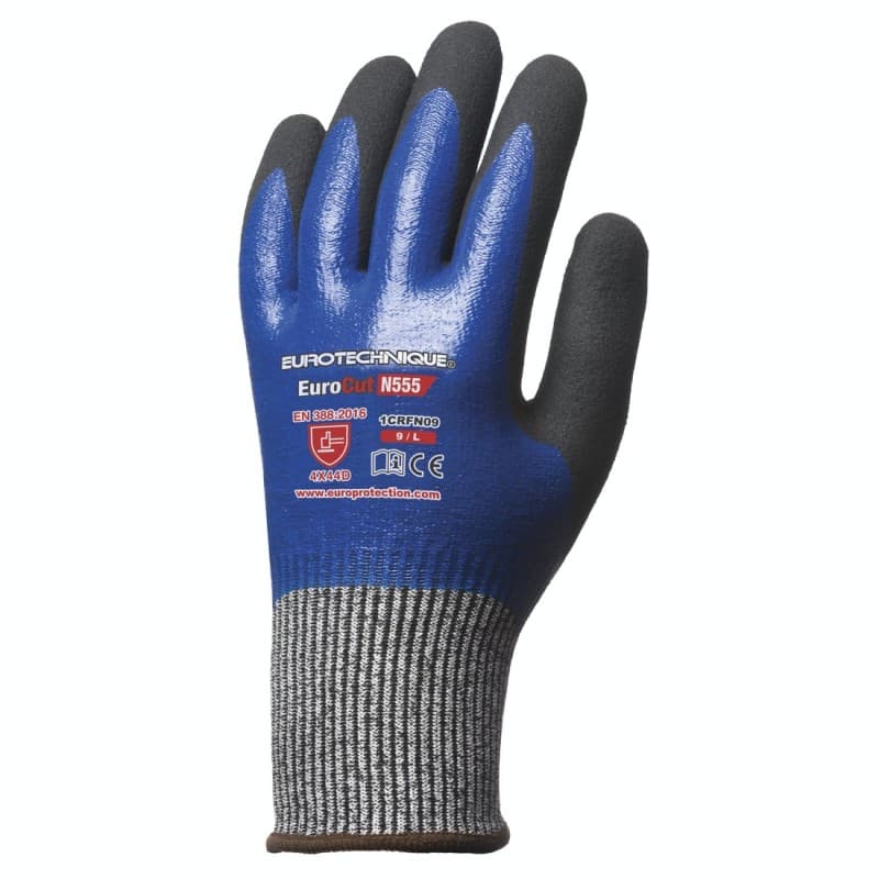 Coverguard - Gants anti coupures noir bleu en nitrile EUROCUT N555 (Pack de 5) - 6 - Noir / Bleu