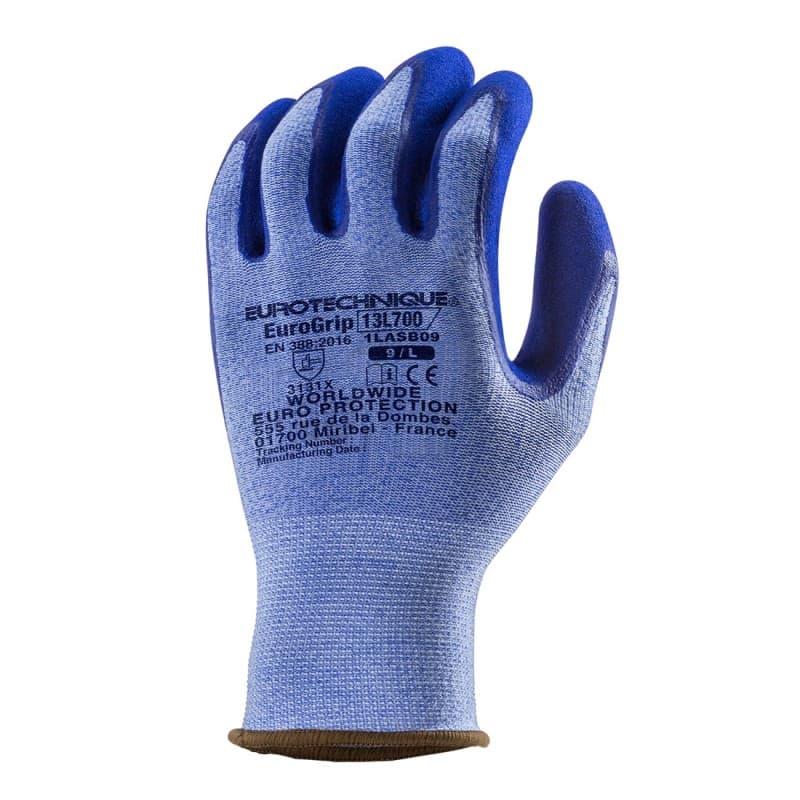 Coverguard - Gants de protection en milieu humide double enduction latex finition grainée EUROLITE 13L700 (Pack de 10) - 6 - Bleu