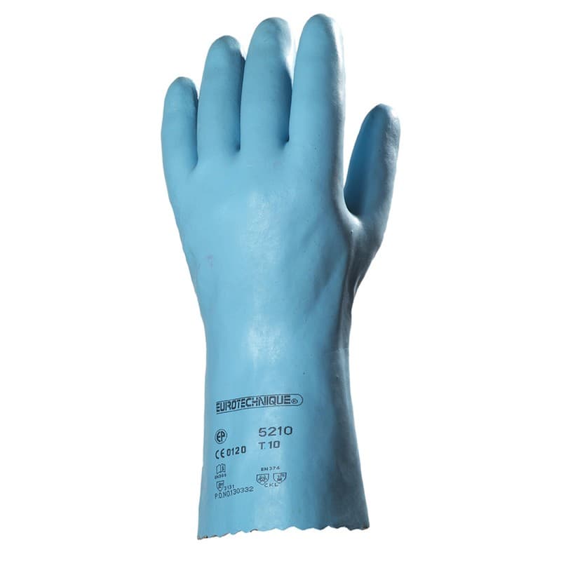 Coverguard - Gants de protection chimique bleu en latex sur jersey coton EUROCHEM L5210 (Pack de 10) - 6 - Bleu