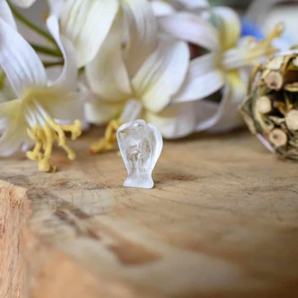 Ange en Pierre Précieuse Cristal de roche (20 mm)