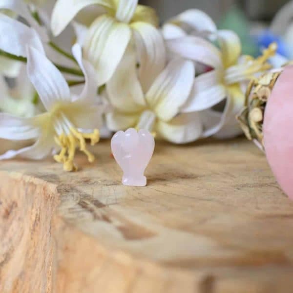 Ange en Pierre Précieuse Quartz Rose (20 mm)