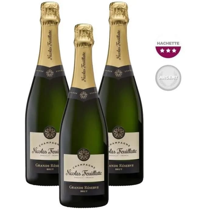Champagne Nicolas Feuillatte Grande Réserve Brut 75cl - 3 bouteilles