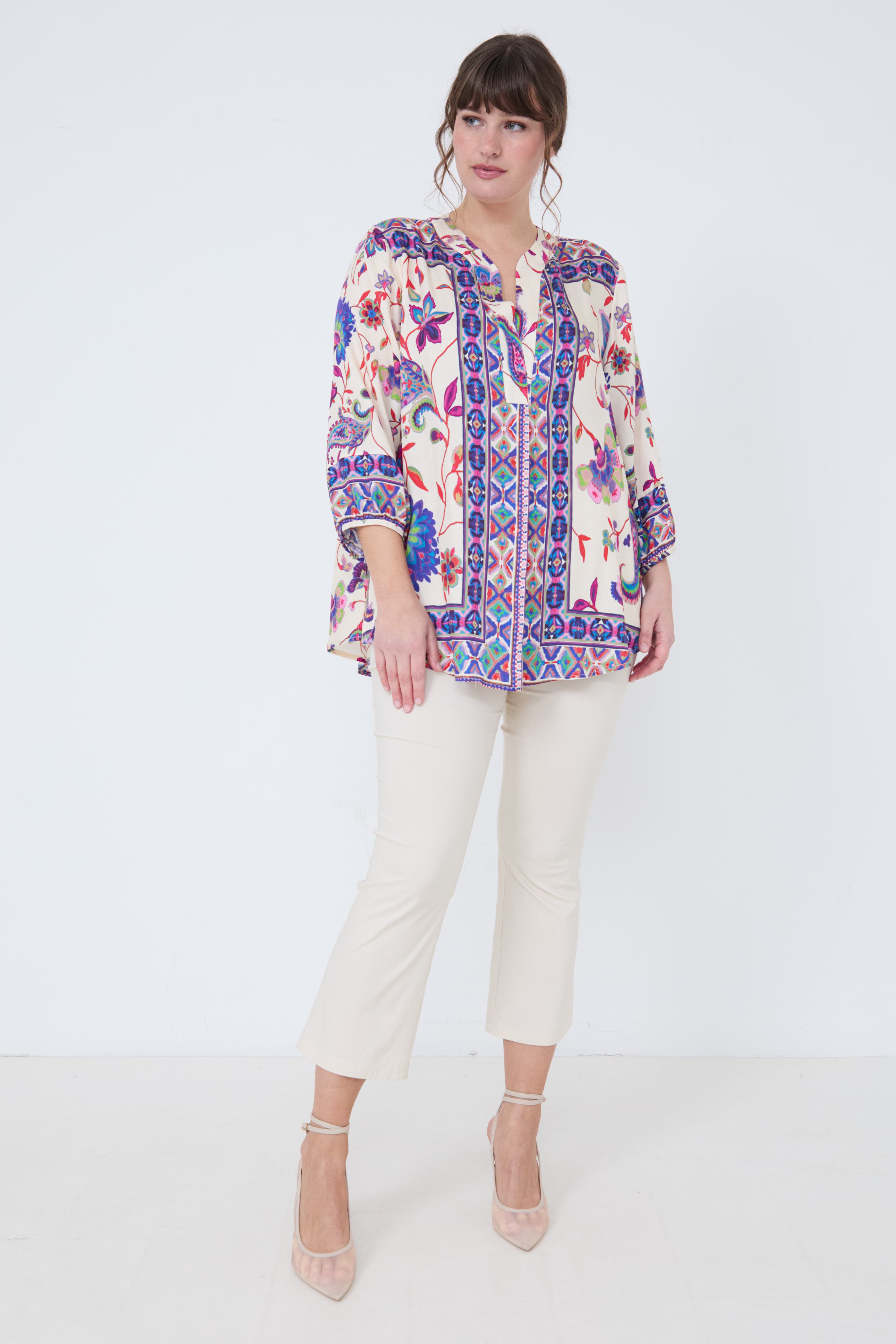 Blouse en imprimé avec effet de base.