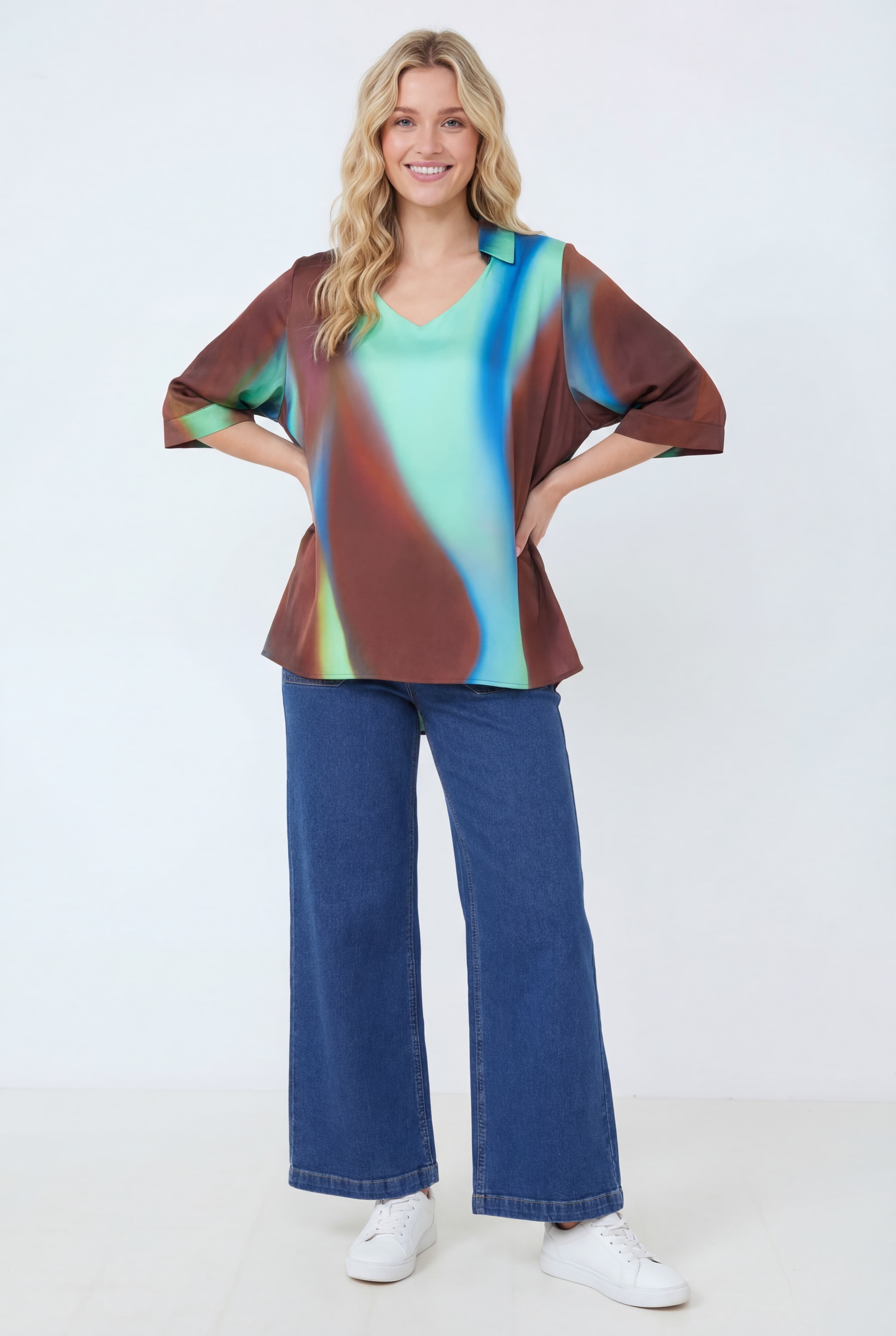 blouse en imprime tye and dye