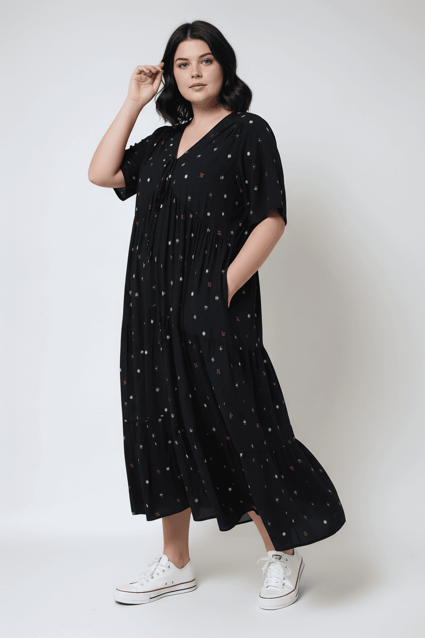 Robe longue en imprime a base