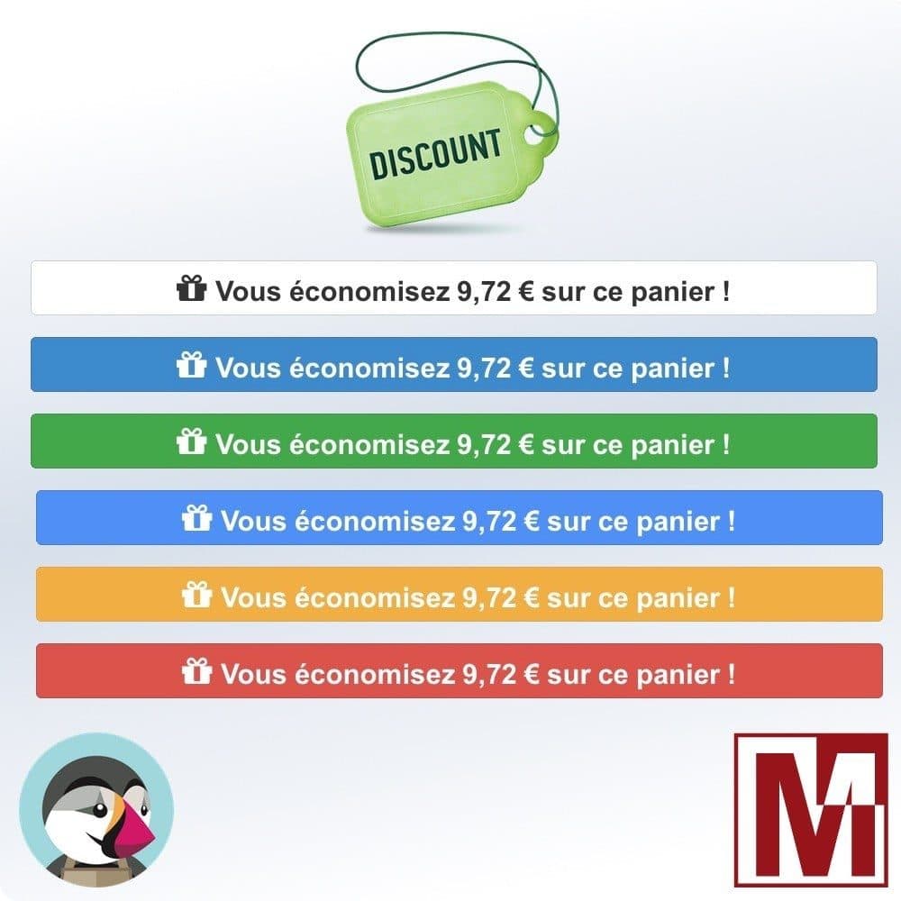 Affichez les économies réalisées dans le panier PrestaShop