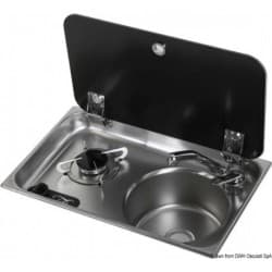 Plan de cuisson avec couvercle en verre trempé fumé