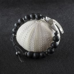 Bracelet Homme Tibétain - Noir Rhodié