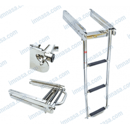 Echelle télescopique ajustable large en inox avec crochet