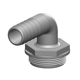 Coude 90° MM fileté cannelé 25 mm 1''1/2 BSP - blanc - TRUDESIGN