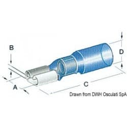 Cosses faston pré-isolées thermorétractables étanches 6,3 mm