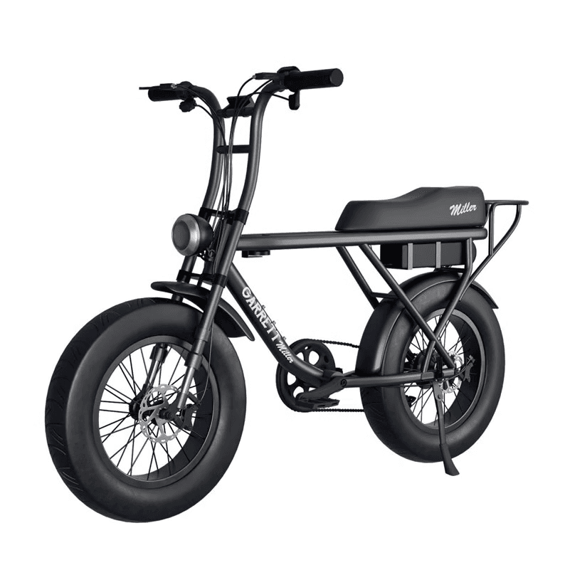 Vélo électrique biplace cargo garrett miller x, batt simple, pneus route - Noir