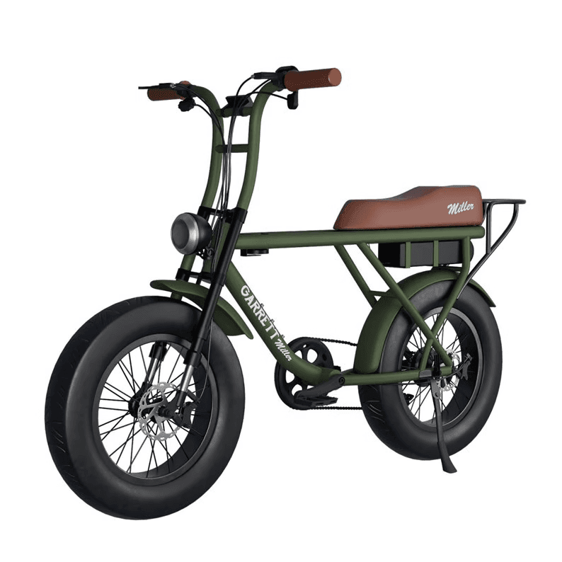 Vélo électrique biplace cargo garrett miller x, batt simple, pneus route - Vert