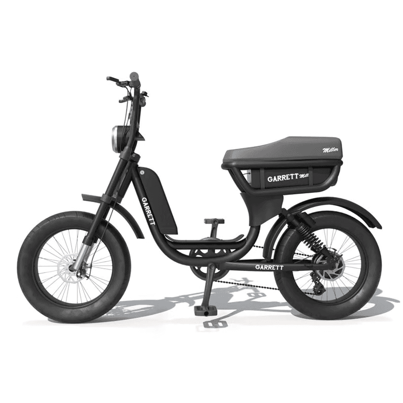 Vélo électrique biplace cargo garrett miller city , batt double, pneus route - Noir