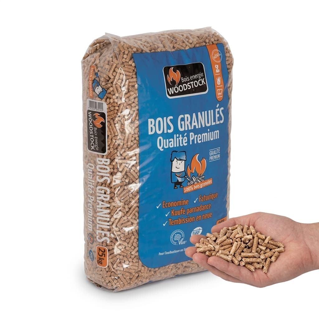 Chauffe au Bois — Granulés de bois Woodstock 78 sacs de 15 kg 6 mm