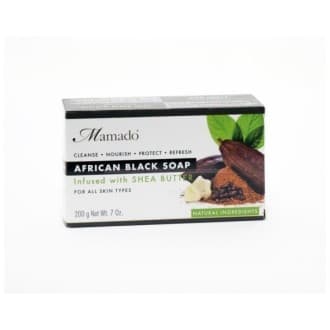 Savon Noir Africain BEURRE DE KARITÉ( 200g) - Mamado