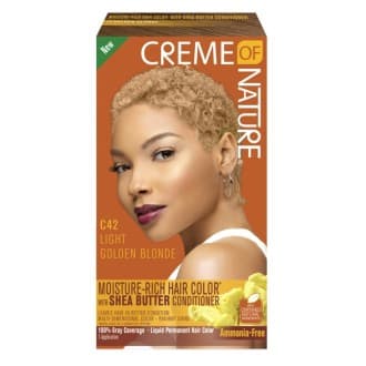 Creme of Nature C.42 Kit de couleur de cheveux riches en humidité, noir naturel, sans ammoniac