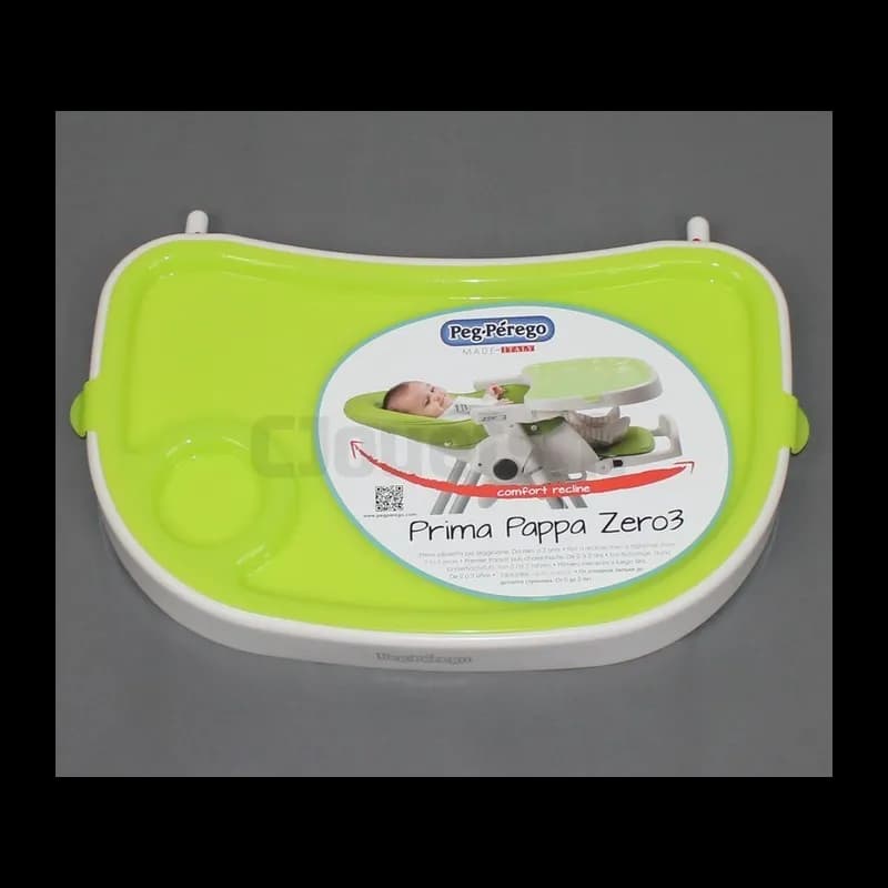Tablette Blanche/Verte pour chaise haute Prima Pappa Zero 3 Peg-Pérego