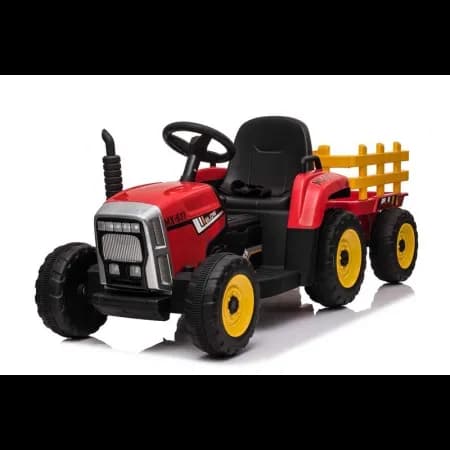 Tracteur avec remorque Rouge, Electrique 12 Volts pour Enfants avec Télécommande parentale