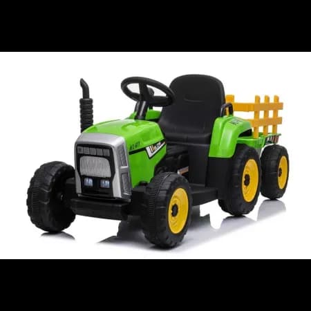 Tracteur avec remorque Vert, Electrique 12 Volts pour Enfants avec Télécommande parentale