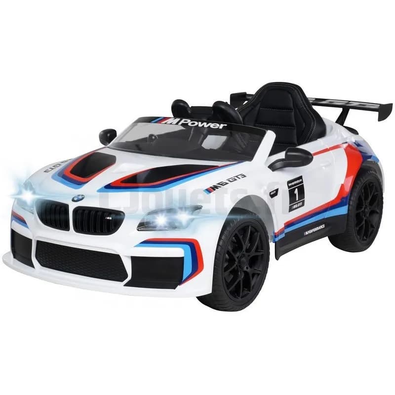 BMW M6 GT3 Weiß 12 Volt Elektro für Kinder mit elterlicher Fernbedi...