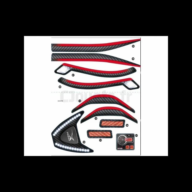 Aufkleber für Quad X Power Carbon Smoby 033050
