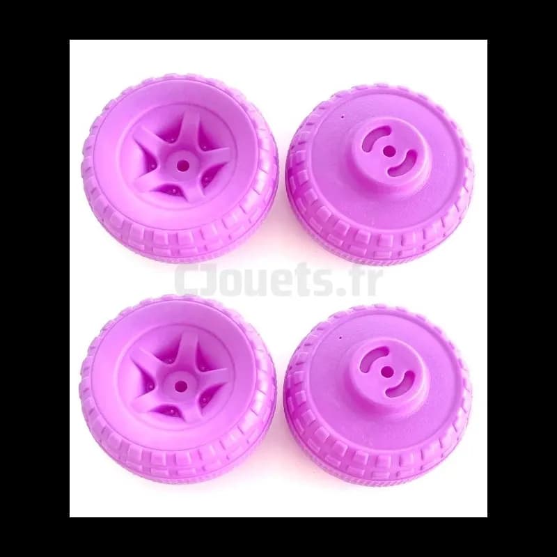 Rosa Kunststoffräder für Quad Feber 6 Volt