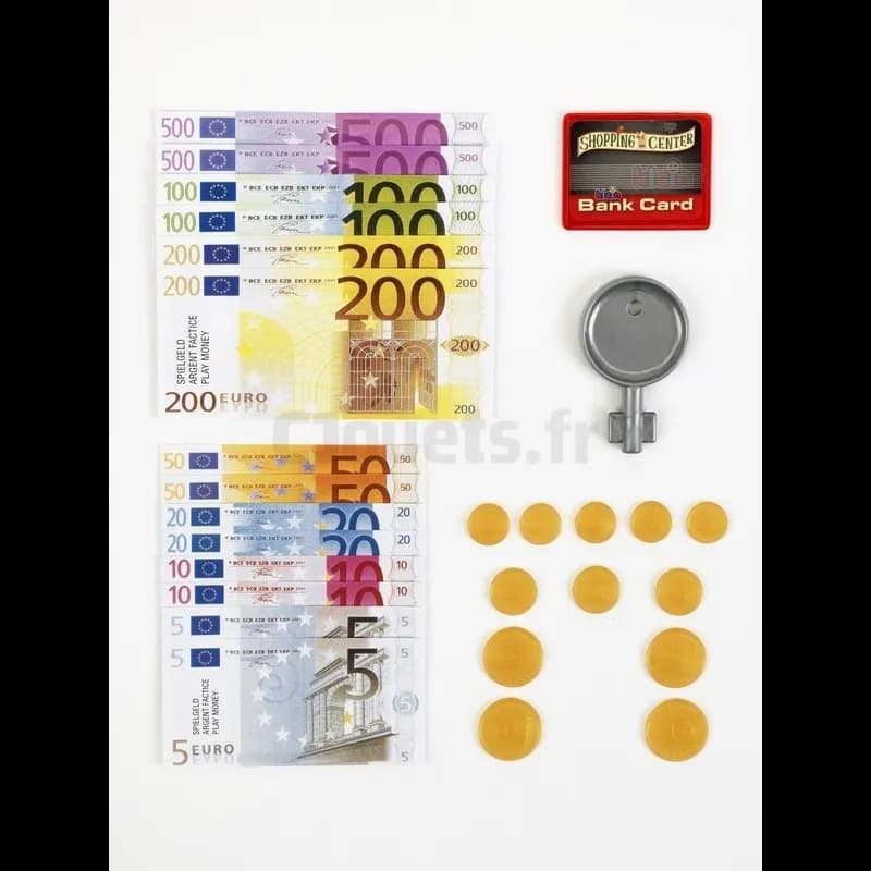 Pièces de monnaie, billets, carte de credit et clé jouets Klein