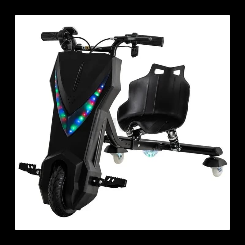 Tricycle Drift Électrique 360° 36V 250W avec Éclairage | Drift Trike Enfant - Noir