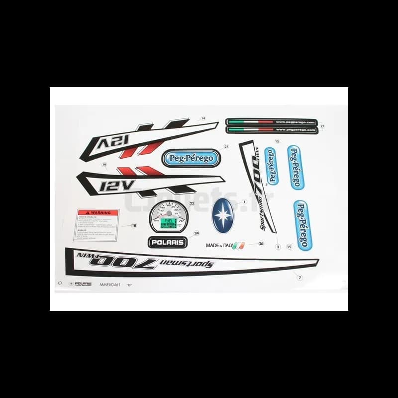Décors adhésifs Quad Polaris 700 Twin Sporstman 12V Peg-Pérego