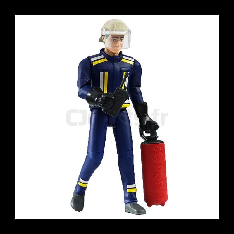 Feuerwehrfigur mit Helm, Handschuhen und Zubehör - BRUDER - 60100