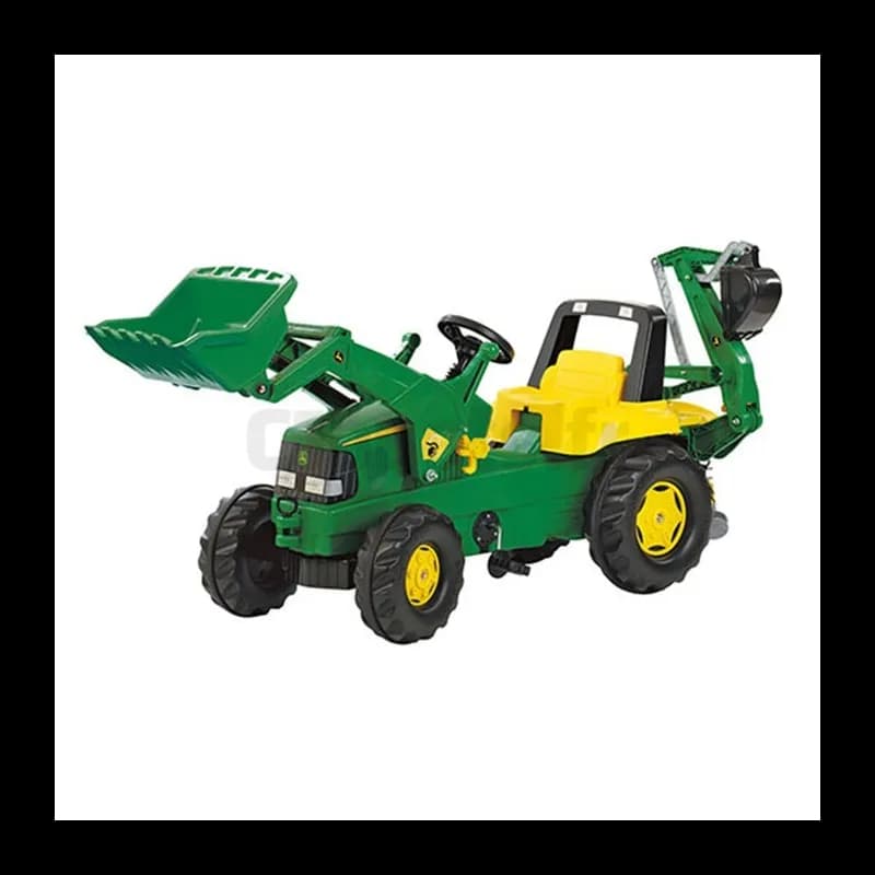Tracteur à Pédales Rollyjunior John Deere + Pelle Avant + Excavateur Arrière Rolly Toys 811076