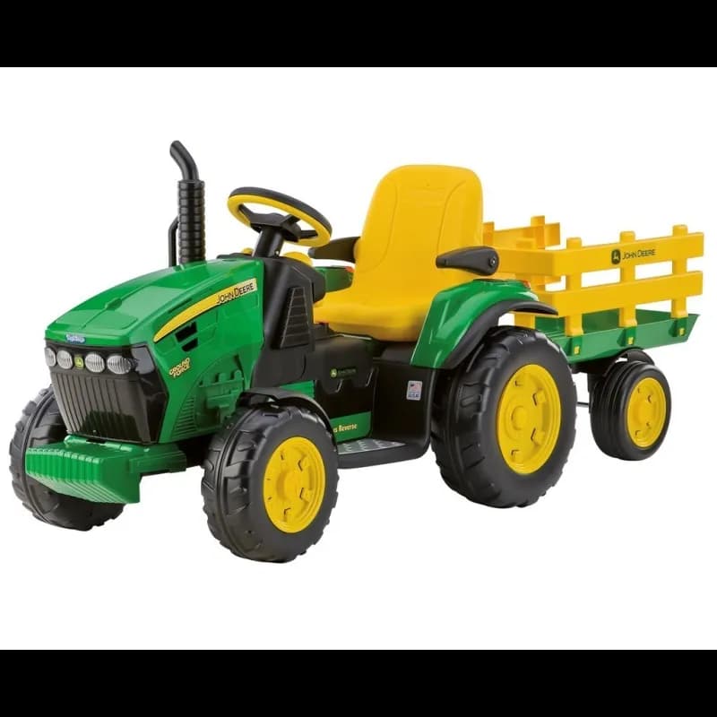 John Deere Ground Force Elektrotraktor + Anhänger für Kinder, 12 Vo...