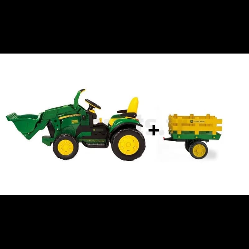 Tracteur Electrique Pour Enfant John Deere Ground Loader 12V + remo...