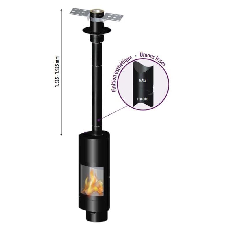 Kit de raccordement vertical simple paroi Ø180-240mm DINAK DEKO BOIS