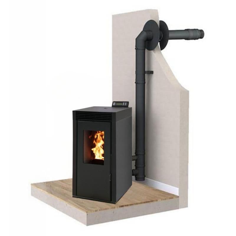 Pack Poêle Granules Étanche + Kit Ventouse - INTERSTOVES Marina 6 kW