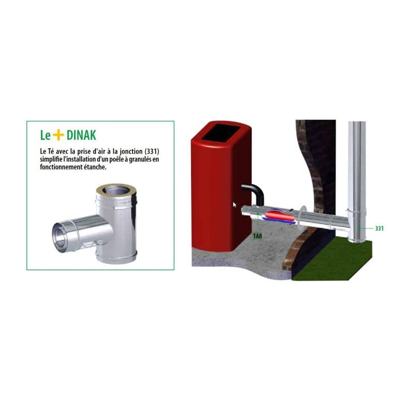 Raccord arrière biflux Ø80 à DW - DW 316L/304