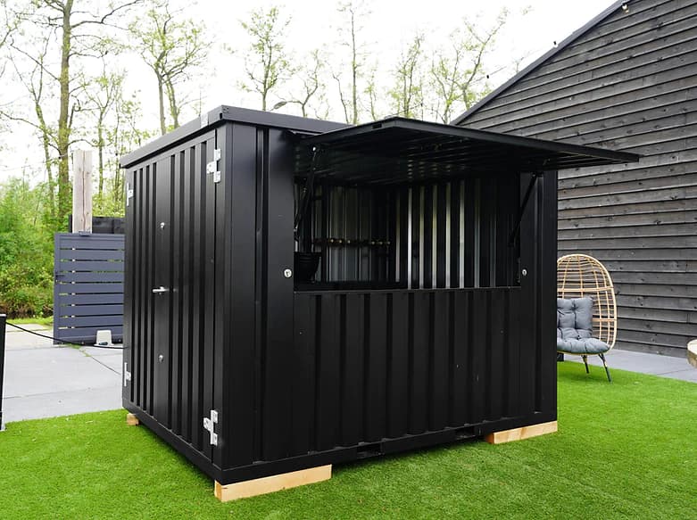 Faltbare Containerstange 3 x 2 Meter XL schwarz RAL 9005