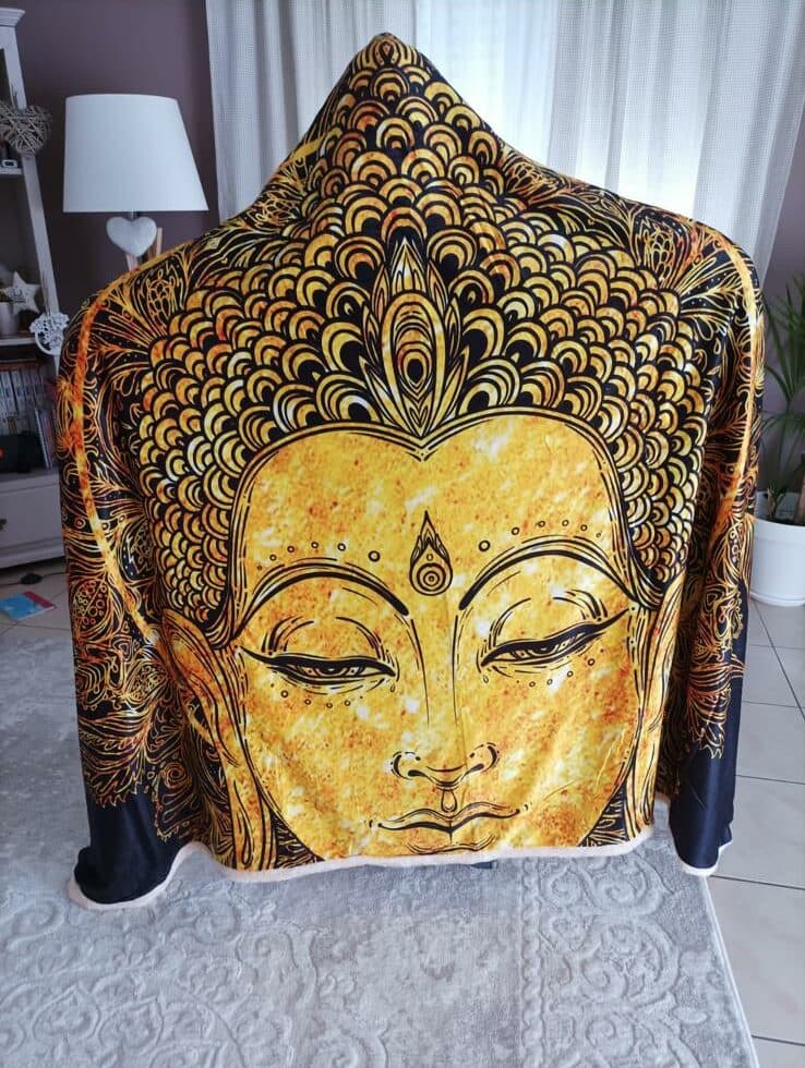 Plaid Couverture, PLAIDS À CAPUCHES SHERPAS POUR L'HIVER bouddha