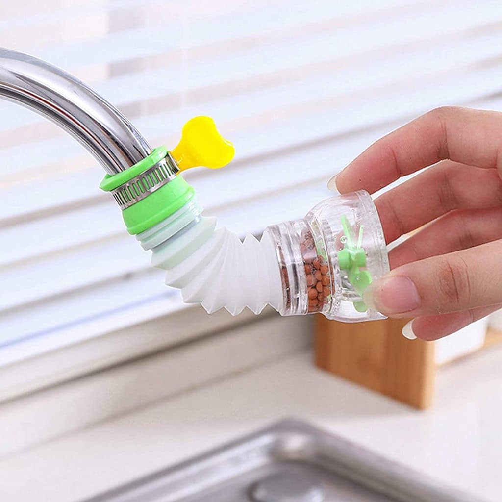 Filtre à eau pour robinet de cuisine - purificateur d'eau avec matériau ultra-absorbant - filtre de robinet à montage longue durée avec commutateur -