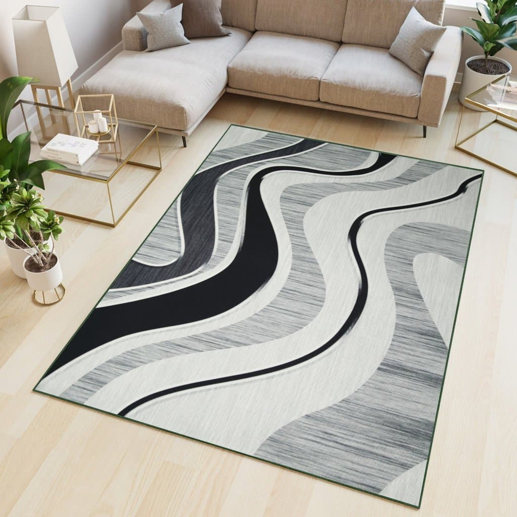 Tapis de salon - Carrelage - grand tapis imprimé Ligne