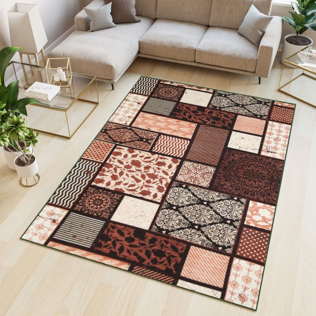 Tapis de salon - grand tapis imprimé Carrelé