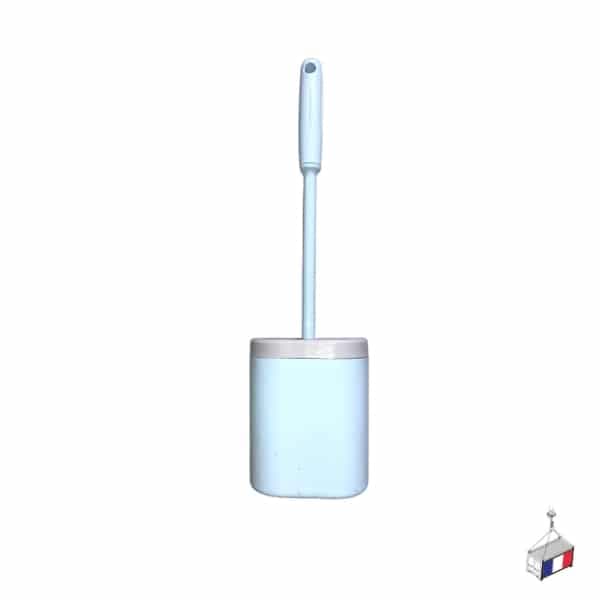 Brosse WC et Support pour Salle de Bain - Brosse de Toilette en Silicone - Support à séchage Rapide Bleue