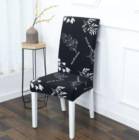 Housse de chaise - Housse de protection extensible pour chaise - Housse chaise Fleur Blanche
