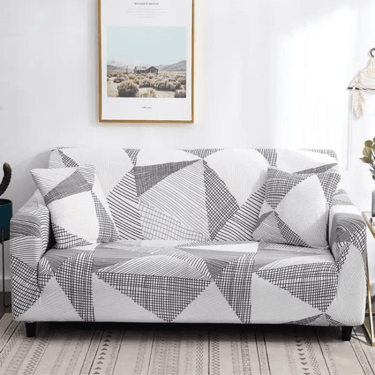 Housse de canapé extensible – Neige Taille 2 (145-185 CM)