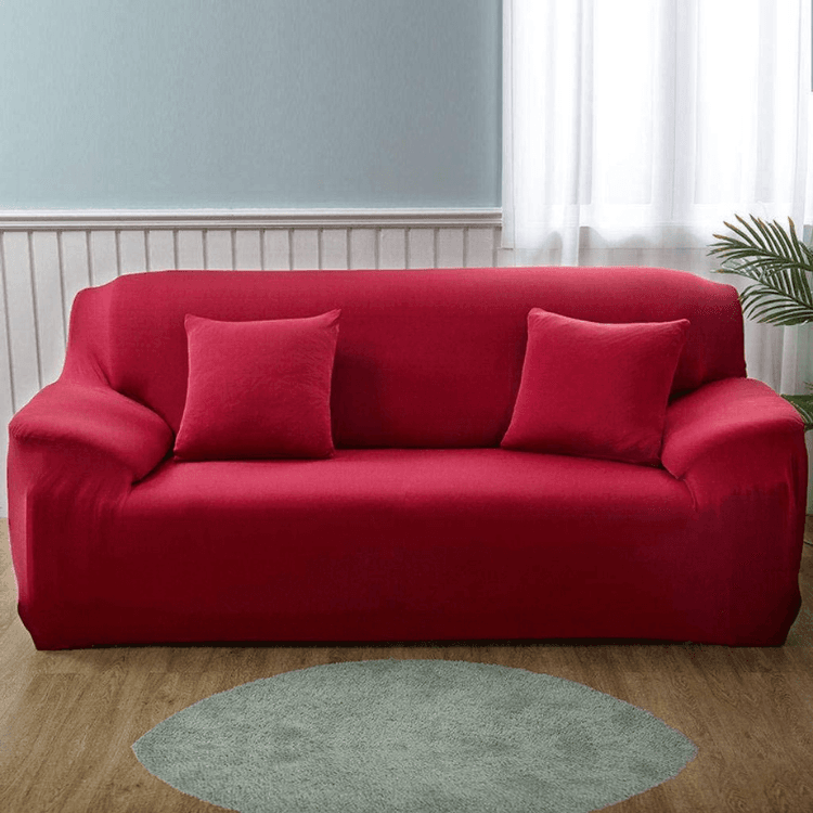 Housse de canapé extensible – Rouge Taille 3 (185 à 230 CM)